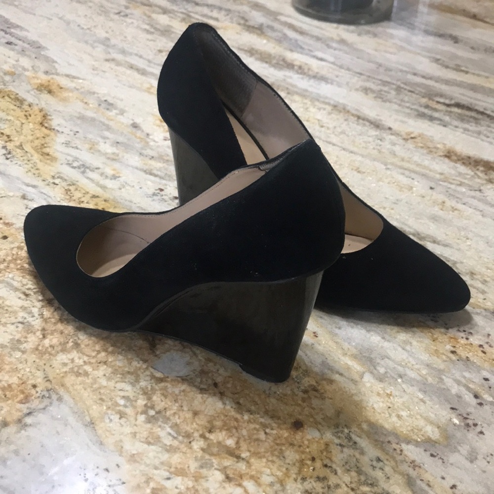 Black Suede Nine West Wedges